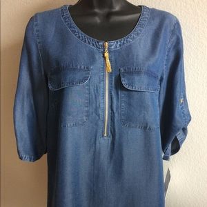 Ellen Tracy Denim Blouse